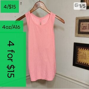 Pink Open Back, Razer Back  Tank Top